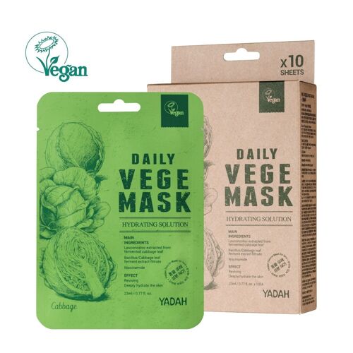 Yadah - Mascarilla Dayly Vege Col / Daily Vege Mask-Repollo