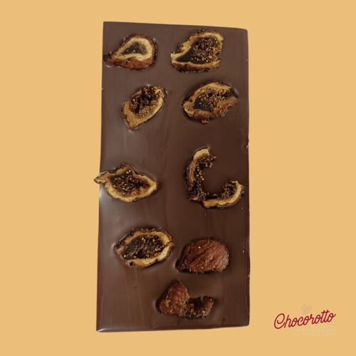 Tavoletta di Cioccolato Fondente con Pezzi di Fichi 100gr