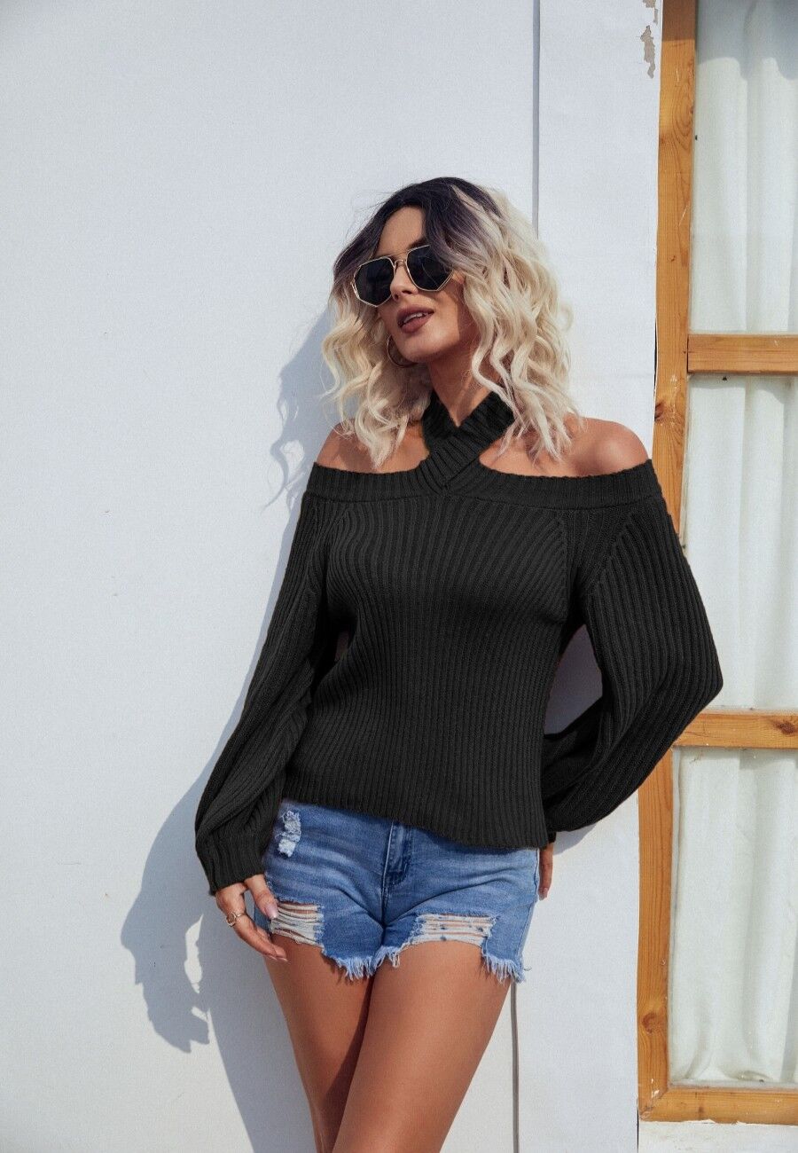 Shoulder cutout clearance sweater