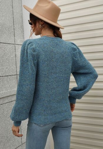 Bishop Sleeve Fuzzy Pull-Bleu 5