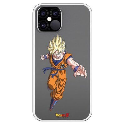 iPhone 12 oder 12 Pro Hülle mit Dragon Ball Z Goku SS1 Frontal-Design