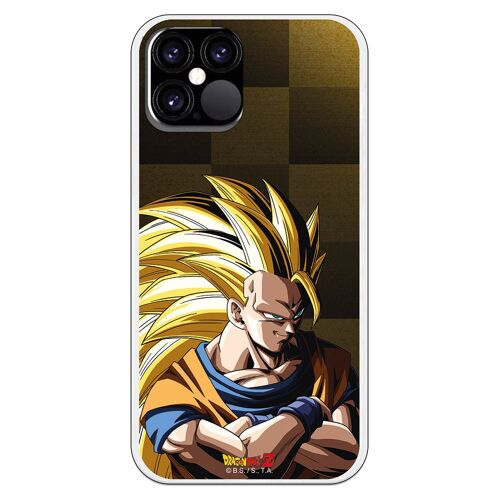 Carcasa iPhone 12 o 12 Pro con un diseño de Dragon Ball Z Goku SS3 Fondo