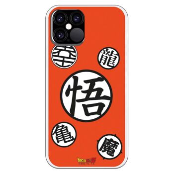 Coque pour iPhone 12 ou 12 Pro avec un design Dragon Ball Z Symbols 1