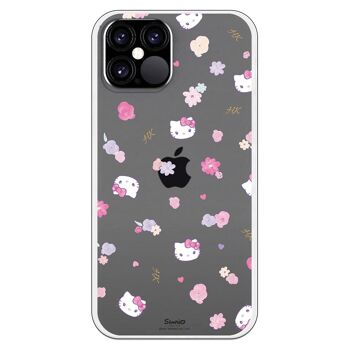 Coque pour iPhone 12 ou 12 Pro avec un motif floral Hello Kitty 1