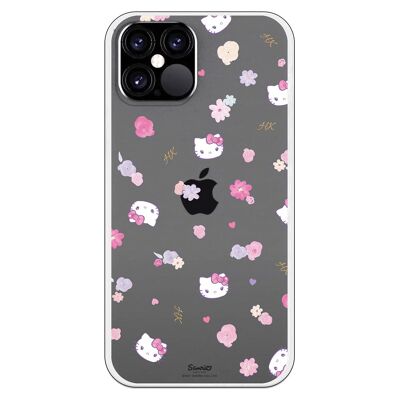 iPhone 12 or 12 Pro case with a Hello Kitty Pattern Flower design