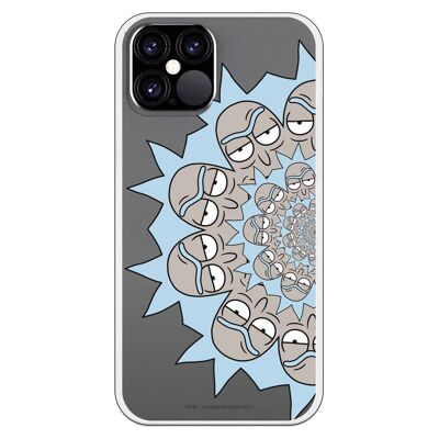 Carcasa iPhone 12 o 12 Pro con un diseño de Rick y Morty Half Rick