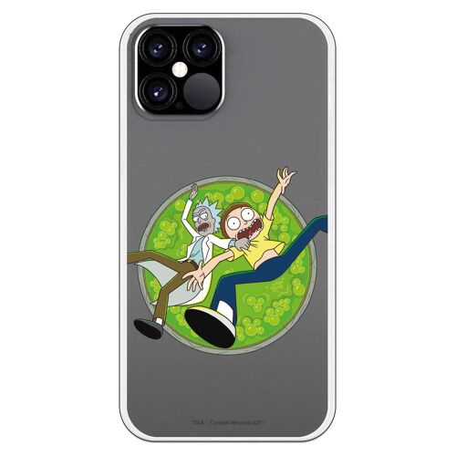 Carcasa iPhone 12 o 12 Pro con un diseño de Rick y Morty Acid