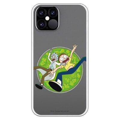 iPhone 12 or 12 Pro case with a Rick and Morty Acid design