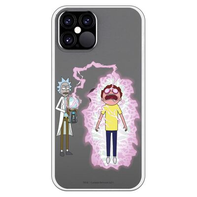 iPhone 12 or 12 Pro case with a Rick and Morty Lightning design