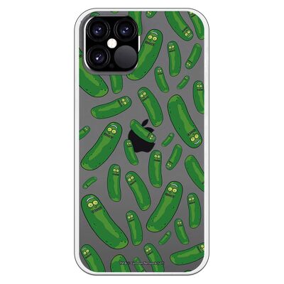 iPhone 12 or 12 Pro case with a Rick and Morty Pickle Rick Pat design