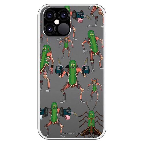 Carcasa iPhone 12 o 12 Pro con un diseño de Rick y Morty Pickle Rick Animal