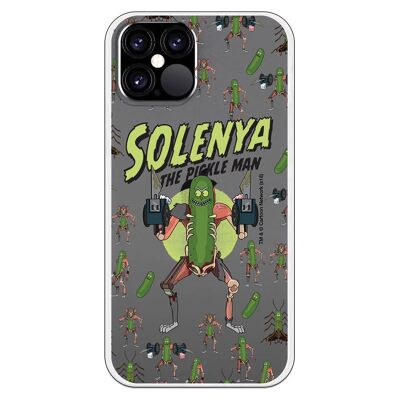 iPhone 12 or 12 Pro case with a Rick and Morty Solenya Pickle Man design