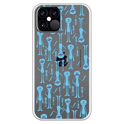 iPhone 12 oder 12 Pro Hülle mit Rick and Morty Design Mr. Meeseeks Blick auf mich