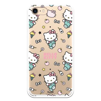 Coque pour iPhone 7 ou iPhone 8 ou SE 2nd avec un design d'autocollants à motif Hello Kitty