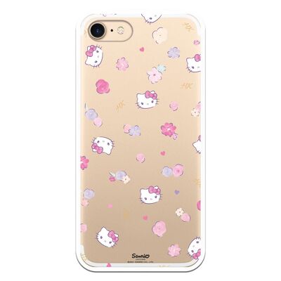 iPhone 7 oder iPhone 8 oder SE 2020 Hülle mit Hello Kitty Pattern Flower Design
