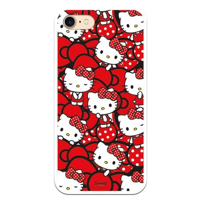 Carcasa iPhone 7 o IPhone 8 o SE 2020 con un diseño de Hello Kitty Lazos Rojos y Topos