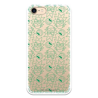 iPhone 7 or IPhone 8 or SE 2020 case with a design of Rick and Morty Green Faces