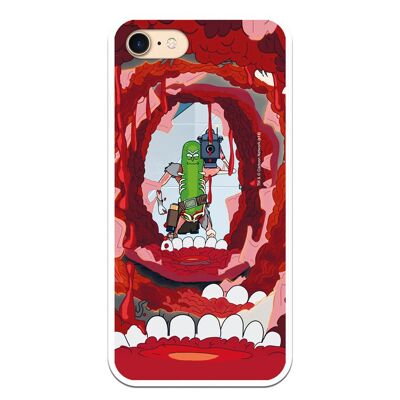 iPhone 7 case with a Rick and Morty Pickle Rick design with a MATE TPU design