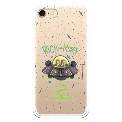 iPhone 7 case with a Rick and Morty Ufo design with a TRANSPARENT TPU design