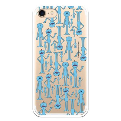 iPhone 7 case with a design of Rick and Morty Mr Meeseeks look at me with a TRANSPARENT TPU design