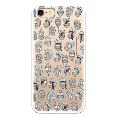 iPhone 7 case with a Rick and Morty Faces design