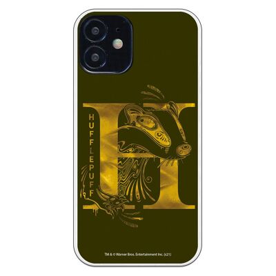 Custodia iPhone 12 Mini con design Harry Potter Hafflepuff