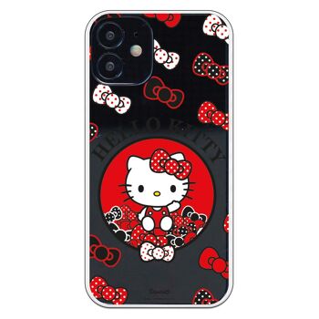 Coque pour iPhone 12 Mini avec un motif de nœuds colorés Hello Kitty 1