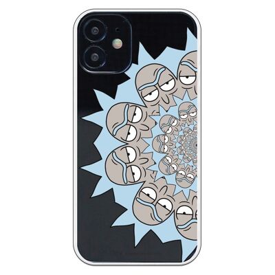 iPhone 12 Mini case with a Rick and Morty Half Rick design