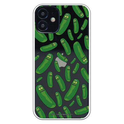 iPhone 12 Mini case with a Rick and Morty Pickle Rick Pat design