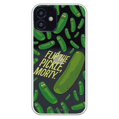 Carcasa iPhone 12 Mini con un diseño de Rick y Morty Flip Morty