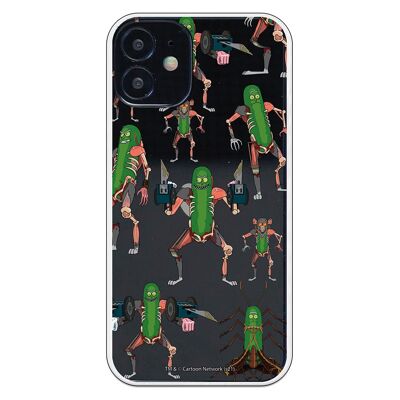Custodia per iPhone 12 Mini con design Rick and Morty Pickle Rick Animal