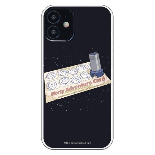 Carcasa iPhone 12 Mini con un diseño de Rick y Morty Adventure Card