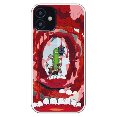 iPhone 12 Mini case with a Rick and Morty Pickle Rick design