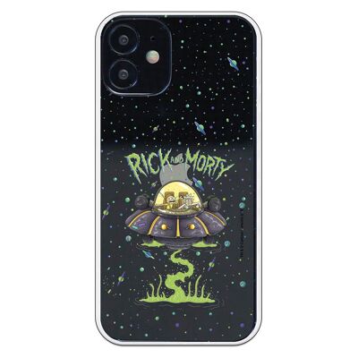 iPhone 12 Mini case with a Rick and Morty Ufo design