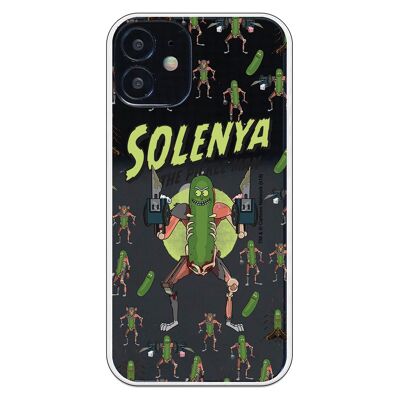 Carcasa iPhone 12 Mini con un diseño de Rick y Morty Solenya Pickle Man