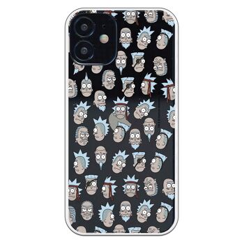 Coque pour iPhone 12 Mini avec un design Rick et Morty Faces 1