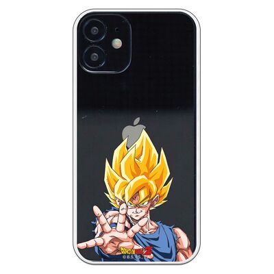 iPhone 12 Mini case with a Dragon Ball Z Goku Super Saiyan design