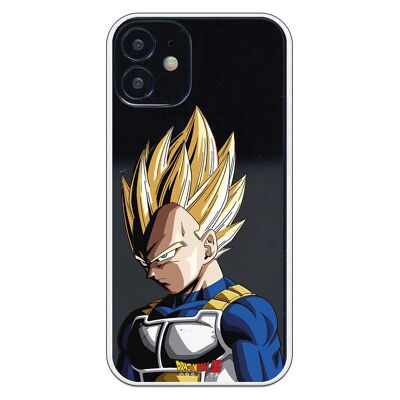 iPhone 12 Mini case with a Dragon Ball Z Vegeta Super Saiyan design