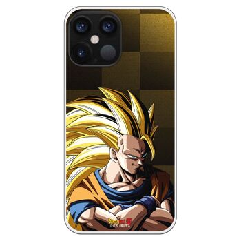 Coque pour iPhone 12 Pro Max avec motif Dragon Ball Z Goku SS3 Background 1