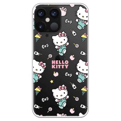 iPhone 12 Pro Max-Hülle mit einem Aufkleberdesign mit Hello Kitty-Muster