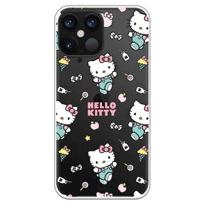 Carcasa iPhone 12 Pro Max con un diseño de Hello Kitty patron stickers