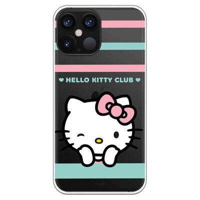 iPhone 12 Pro Max case with a winking Hello Kitty club design