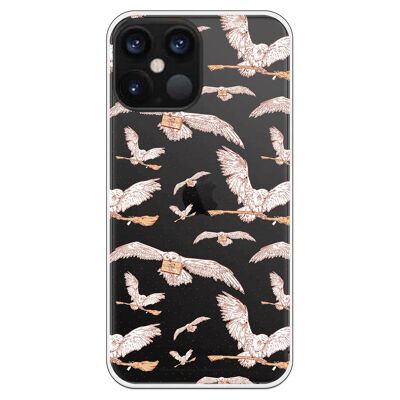 iPhone 12 Pro Max case with a design of Harry Potter Pattern Owls Clear