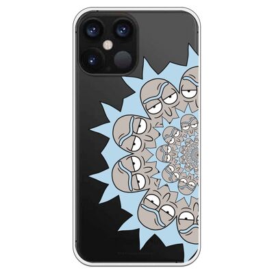 iPhone 12 Pro Max case with a Rick and Morty Half Rick design