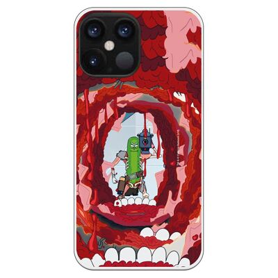 iPhone 12 Pro Max case with a Rick and Morty Pickle Rick design