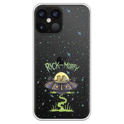 Coque pour iPhone 12 Pro Max avec un design Rick et Morty Ufo
