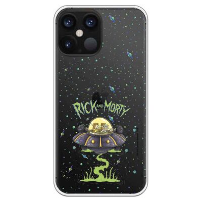 Custodia per iPhone 12 Pro Max con design Rick and Morty Ufo