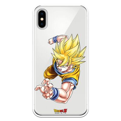 iPhone X or XS case with a Dragon Ball Z Goku SS1 Special design