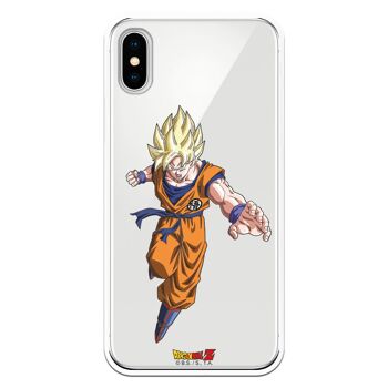 Coque pour iPhone X ou XS avec un design Dragon Ball Z Goku SS1 Frontal 1