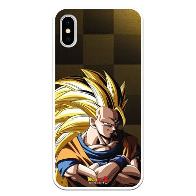 Custodia per iPhone X o XS con un design Dragon Ball Z Goku SS3 Background